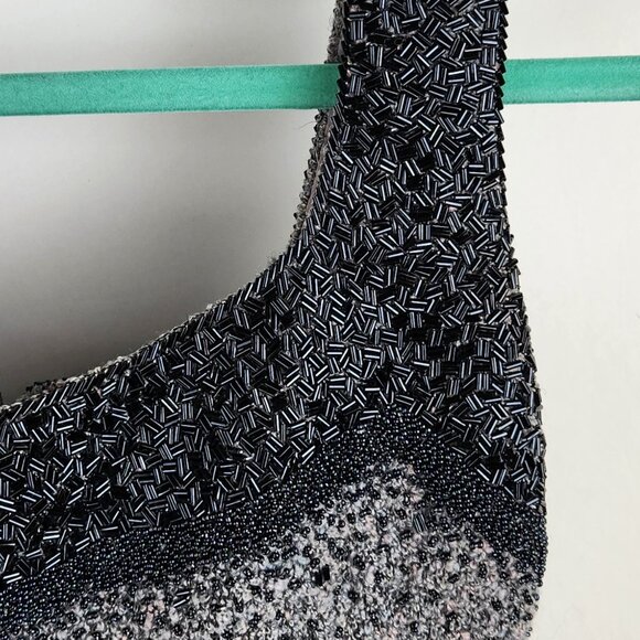 Vintage Gene Shelly's Boutique Internationale 100% Wool Beaded Midi Dress sz 10 - Picture 6 of 13